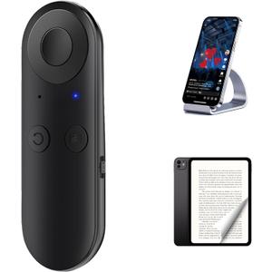 TikTok Scrolling Ring with Gesture Control- Bluetooth Phone Remote Control with Air Mouse, Ebook Page Turner, YouTube & Instagram Compatible, Camera Shutter, for iOS&Android Compatible, Black