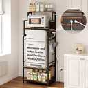 Mini Fridge Stand Microwave Combo Cabinet Station With Small Refrigerator Insert Storage Space, Shelf Organizer Unit For Dorm Room Coffee Bar To Sit, Big Table With Power Outlet To Go Over Fridge