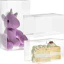 Juvale 30 Pack Rectangle Clear Boxes for Treats for Wedding, Baby Shower and Birthday - 9x4.5x4.5 In Clear Plastic Boxes