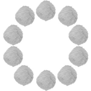 Uxcell 20Pcs Faux Fur Pom Pom Balls, 2 Inch Soft Fluffy Pompoms for Hats Keychains Scarves Gloves Bags Accessories, Light Gray