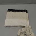 vctops Boho Cotton Linen Decorative Throw Pillow Covers with Tassels 18x18 Inch Soft Farmhouse Neutral Stripe Pillow Covers Accent Macrame Woven Black Cushion Case for Couch Sofa Car (Type D,18"x18")