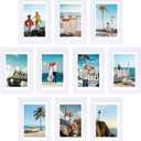 decorUhome 4x6 Picture Frame Set of 10, Display Photos 3.5x5 with Mat or 4x6 Unmatted for Picture Frames Collage Wall Decor, White