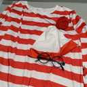 YOKIKIYO Red and White Striped Shirt Costume Women,Funny Sweatshirt Men,Wizard Glasses Hat Suits,Halloween Cosplay Shirts (Men, XXL)