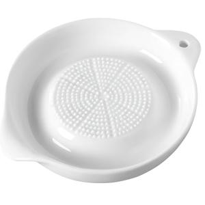 1 Pack Advanced Ceramic Grater Plate for Ginger, Garlic, Onion, Cheese, Lemon, Chocolate, Vegetables and Fruits in Kitchen, White, 6 Inches