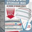 10 Large Vacuum Storage Bags with Hand Pump, Large Vacuum Seal Bags for Clothing, Space Saver Bags for Travel Lugggage, Blankets, Comforters