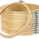 12 Pieces 9 Inch Embroidery Hoops Adjustable Wooden Circle Cross Stitch Hoop Ring for Art Craft Handy Sewing and Christmas Ornaments