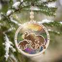 GEEMBI Christmas Elephant Gifts for Mom from Daughter - Suncatcher Elephant Christmas Ornaments 2025 with Card - Mothers Birthday Gifts for Grandma Mother in Law Mama, Stocking Stuffers for Women