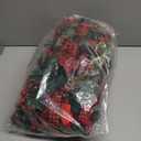 Zeyune 12 Pcs Small Christmas Wreaths for Kitchen Cabinets with Plaid Bow Ribbon Hanging Mini Christmas Cabinet Door Wreaths Decor for Kitchen Window Outdoor Indoor Holiday, 14.96 x 7.87''