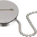Attwood Replacement Stainless Steel 2" Deck Fill Cap with Chain - Boat Replacement Stainless Steel 2" Deck Fill Cap 66061-3 with Chain - Boat, Silver