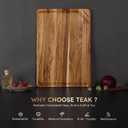 20'' Extra Large Teak Wood Cutting Board for Kitchen Non Slip Over Sink Charcuterie Board Serving Heavy Duty Non Toxic Wooden Chopping Board Thick Haus Big Xl XXl Convenient Kitchen Essentials