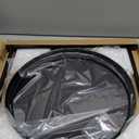 Fancial Round Side Table，Metal Small Bedside Nightstand, 16.73" D x 16.73" W x 20.47" H, Black