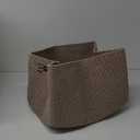 OIAHOMY 75L Large Blanket Basket, Woven Cotton Rope Basket for Organizing 22”x17”x12”, Storage Basket living Room, Bedroom, Nursery, Wave Brown