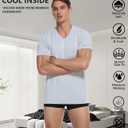 CF Men's Undershirts Bamboo Rayon Shirts for Men Moisture Wicking T-Shirt Classic V Neck Cooling Tee Shirts 3 Pack (White/Black/Grey, XL)