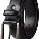 maikun Mens Black Leather Belt, Casual Dress Belts For Men, Classic Design Pin Buckle