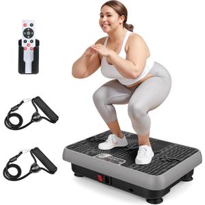 Premium Vibration Plate for Lymphatic Drainage, Weight Loss, Whole Body Workout Power Vibration Plate, Shake Plate,Home Gym Fitness Equipment,Grey