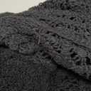 CHARTOU Women Two Pieces Skirt Sets Summer Cut Out Hi-Low Crochet Knit Long Dresses (Black, XS)