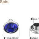 uxcell 60 Sets Rhinestone Rivets, 11mm Leather Rivets Crystal Rivets Stud Rapid Double Cap Rivets for DIY Leather Craft Fabric Clothes Belt Bags, Dark Blue