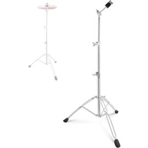 RANMING Heavy Duty Straight Cymbal Stand 28mm Pipe- Double Braced with Memory Lock & Quick Release - Portable Drum Hardware for Gigging, 35-57 inch quick height adjustment for Adult Beginner