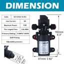 Water Pressure Pump Sprayer Self Priming Pump 12v DC 70W 0.9MPA 130psi Home Booster Connected to 11.5mm/0.45inch 17.3mm/0.68inch Pipe for 4-6L/Min with Power Adapter