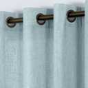 KOUFALL Seafoam Blue Green Linen Curtains 108 Inches Long, Beach Coastal Farmhouse Theme Sheer Linen Curtains for Living Room, 52x108 Inch Length 2 Panels