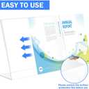 Acrylic Sign Holder 8.5 x 11 Horizontal 6 Pack Slant Back Acrylic Stands for Display Plexiglass Clear Acrylic Display Stands for Ad Frame, Picture Photo Frames, Promotions, Restaurants, Office