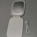 Travel Makeup Mirror, Rechargeable Portable Mirror with Lights, 3 Color Lighting, 7.5 inch Ultra Thin and Lightweight LED Folding Vanity Mirror (White)