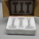 4.33" Tall Glass Candlestick Set of 6 Clear Crystal Candle Holders for Glass Taper Holder Decor for Wedding Birthday Party Christmas