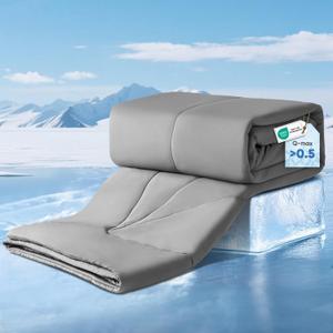 Elegear Revolutionary Cooling Comforter King Absorbs Body Heat to Keep Cool, Cooling Blanket for Hot Sleepers Japanese Arc-Chill 3.0 Cool Tech Fabric Summer Comforter Hypo-Allergenic Cool Quilt-Gray, King 90'' x 108''