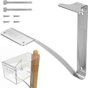 Mailbox Bracket for Post Metal Mounting Heavy Duty Floating Shelf Bracket Hardware for Strong Support Installation Outdoor (Silver)