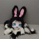 Fursuit Headgear Cosplay Furry Wearable Cute Mask Halloween Masquerade Adult Costumes Props (Black White)