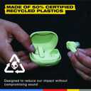 Skullcandy Smokin Buds Wireless Earbuds, Bluetooth Headphones, Noise Isolating Fit, Up to 20 Hours Battery, IPX4 Sweat and Water Resistant, Microphone for iPhone Android - Matcha