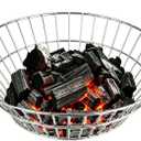 13.75 Inch Charcoal Basket for Grill, Stainless Steel Ash Basket for Large Big Green Egg & Kamado Joe, Heavy Duty Firebox Accessories with Folding Handle