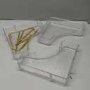 Cididu 3 Tiers Corner Bathroom Counter Organizer, Clear Countertop Shelf Storage Rack, Cosmetic Perfume Tray Standing Holder with Gold Metal Pole, Skincare Sink Organizer for Vanity Kitchen