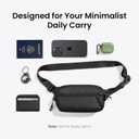 Tomtoc 1.5L Sling Bag with RFID Blocking, Crossbody Bag Minimalist Chest Shoulder Pack for Men and Women, Water-resistant Lightweight Casual Waist Fanny Pack for Travel, Daily Use
