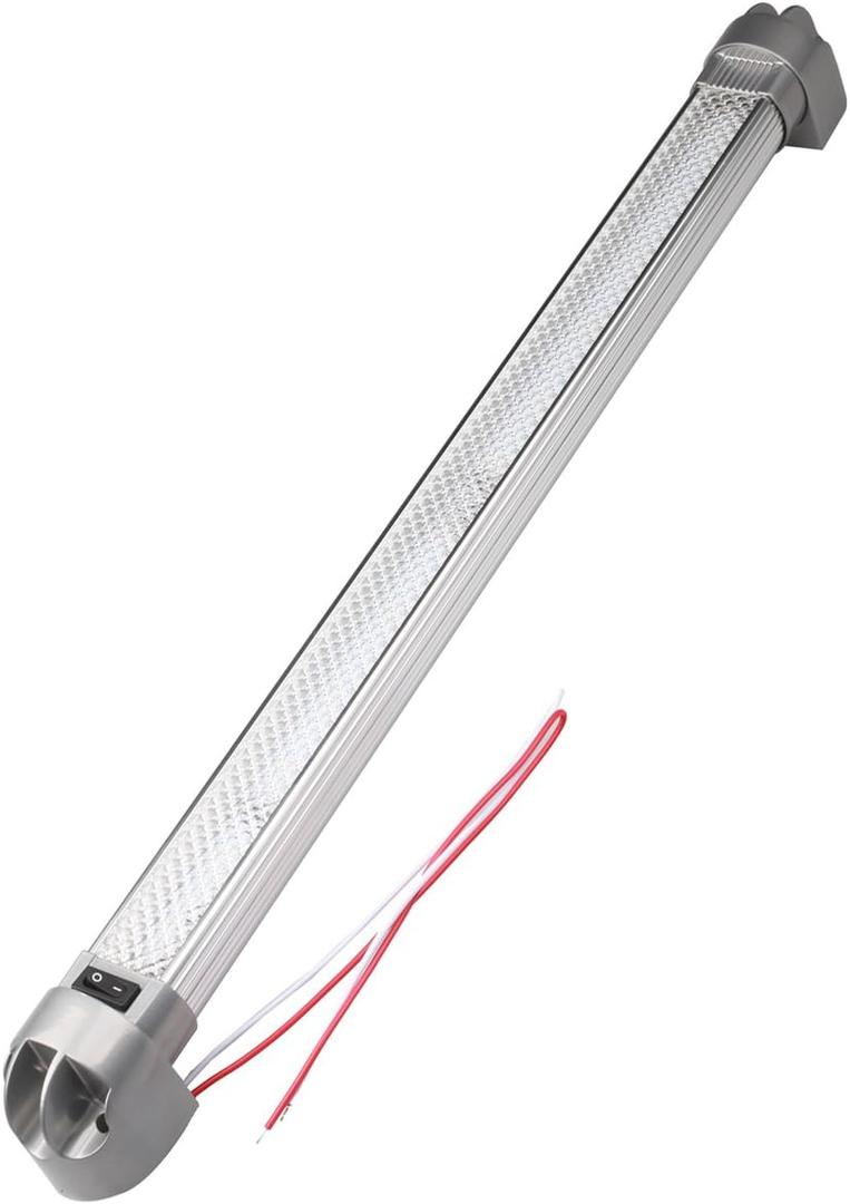 Lightronic RV Under-Cabinet LED Light Fixture 38.6", 6000K Cool-White, High Light-Output Low Current Draw, Integrated On/Off Rocker Switch, Heavy-Duty Aluninum Housing, 12V/24V DC, 1-Pack