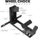 GRAND PITSTOP Universal Wheel Chock for Motorcycle Stand for Trailer Completely Adjustable Detachable Foldable Wheel Chock (Black-V2, 2000 lbs)