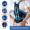 Back Brace Posture Corrector for Men & Women, Upgraded Full Back Support with Adjustable Shoulder Straightener and Waist Support Straps, Breathable Back Brace for Office Work, Long Sitting & Daily Wear, Comfortable Posture Support for Upper & Lower Back Small (Black, S)