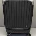 LEVEL8 Grace Hard Shell Carry on Luggage with Front Compartment, 20 Inch Expandable Suitcases with Wheels, Lightweight Carry-on Suitcase for Airplane, Tsa Lock, Black, 20 Inch - Ext