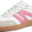 LUCKY STEP Women Retro Gum Sole Fashion Sneakers (White)