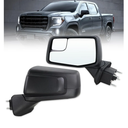 Left Driver Side Mirror Compatible With 2019 2020 2021 2022 2023 2024 2025 GMC Sierra 1500 With Manual Folding Power Glass Heated Matte Black