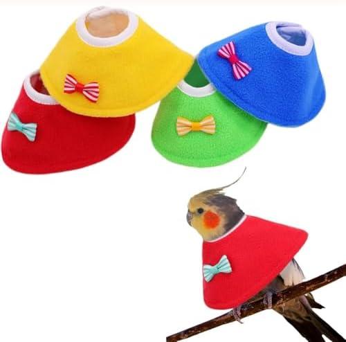 Soft Collars for Parrot Feather Plucking Adjustable Neck Protector Stop Biting Breathable Cone for Small Birds Cockatiels Conures Lovebirds Eclectus Green Cheek Parakeets (6PC,XL)