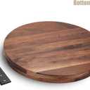20 Inches Extra Large Round Black Walnut Wood Ottoman Tray with Handles, Serve Tea, Coffee or Breakfast in Bed, Classic Circular Wooden Decorative Serving Tray