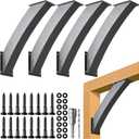 Heavy Duty 4''x4'' (Actual: 3.2''x3.2'') Arc 45 Angle Support Brackets, for gazebos, Decks, porches, Log Cabins and Other Wood Frame Degree Angle Pergola (4-Bracket)