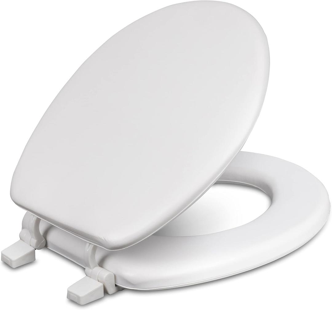 Centoco Toilet Seat Round, Soft Cushioned Vinyl Toilet Seat, HPS20-001, White