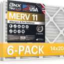 BNX TruFilter 14x20x1 Air Filter MERV 11 (6-Pack) - MADE IN USA - Allergen Defense Electrostatic Pleated Air Conditioner HVAC AC Furnace Filters for Allergies, Dust, Pet, Smoke, Allergy MPR 1200 FPR 7