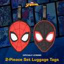 FUL Marvel Spider-Man 2-Piece Suitcase ID Tag Set with Adjustable Straps, Mile Morales, Multi, One Size