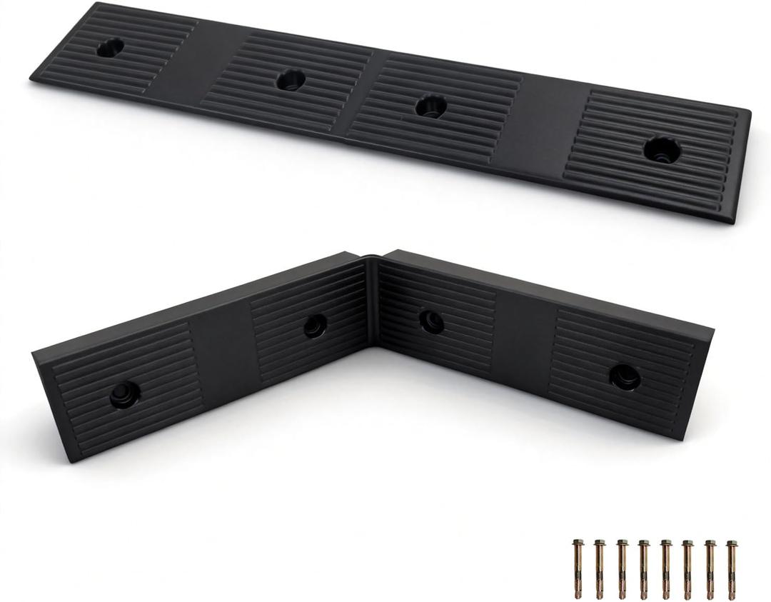 Heavy Duty 2.5 inch Rise Rubber Curb Ramps for Driveway Curb Ramps with M8 Screws for Sidewalks Door Ramps for Thresholds Shed Riding Mower 7000lbs Powersport Loading