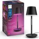 Philips Hue Go Smart Portable Table Lamp, 1 Pack, Black, White and Color Ambiance LED Color-Changing Light, Smart LED Lamp for Indoor and Outdoor Use, Control with Hue App or Voice Assistant, Black