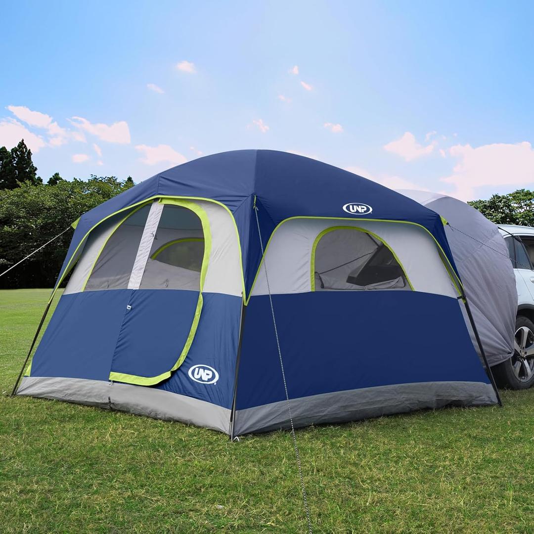 UNP SUV Tent for Camping, 6-Person SUV Tailgate Tent - Easy Set Up with Rainfly, 10'x9'x78in(H) (Dark Blue)