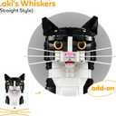 Whiskers for Lego 21349 Ideas Tuxedo or Lego 21376 Ideas Orange Cats Snap-in Accessory - Compatible with Model 21349 or 21376 (Whiskers Only, Not The Building Block Kit) (Classic Edition)